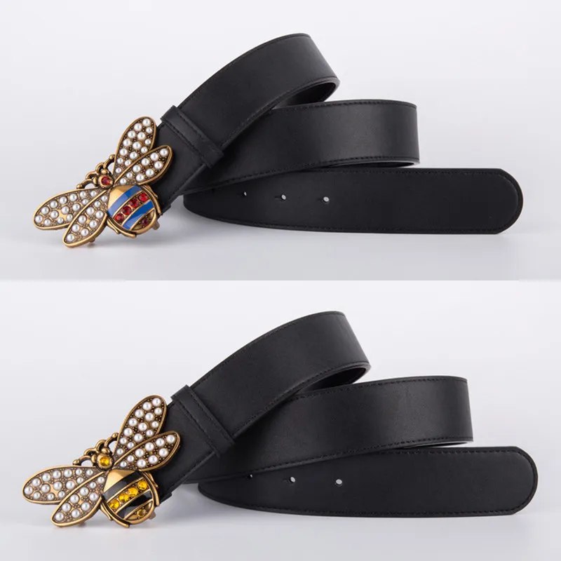 

2019 Lady Belts High Quality Bee Designer Women Genuine Real Leather Waist Belts BEE Buckle Luxury Girdle Strap for Jeans Pants