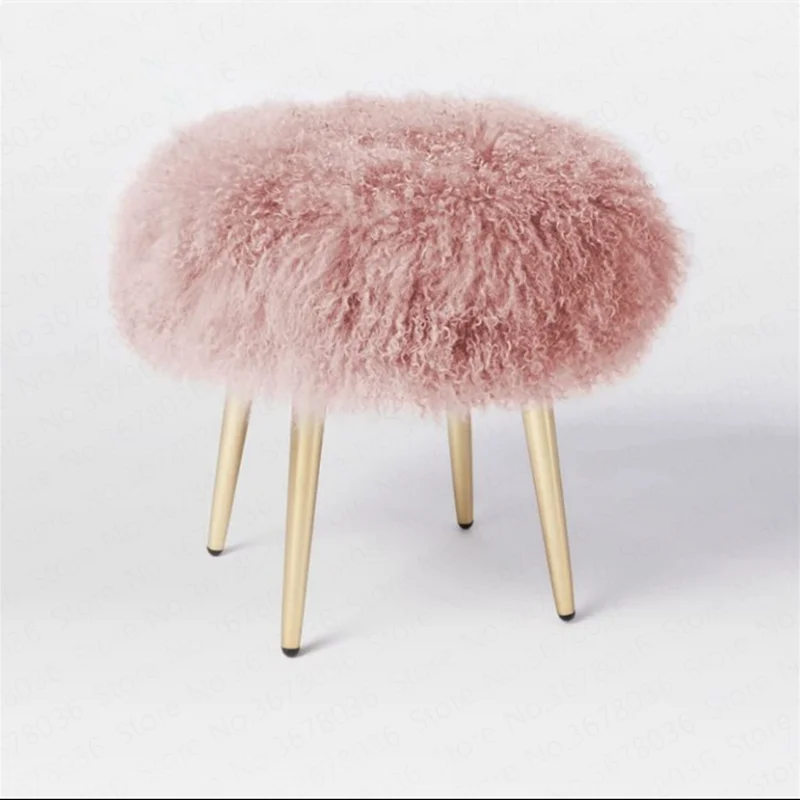 

Nordic Modern Minimalist Beach Wool Stool Stainless Steel Bedroom Dressing Stool Sofa Change Shoe Bench Make UP Chair