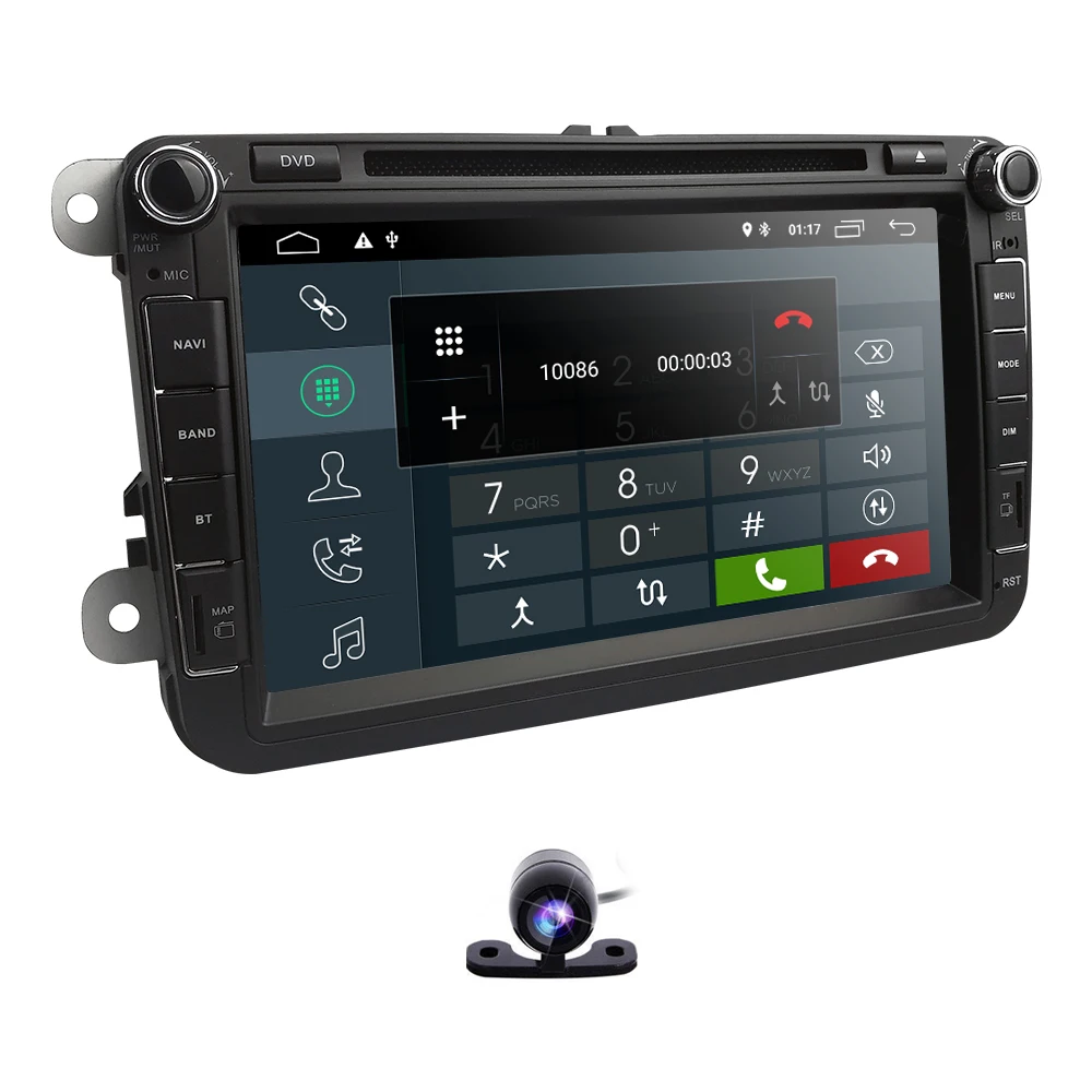 Best IPS screen Car DVD player Android 9.0 For  V W Golf V 2003-2008 Tiguan Skoda Fabia Rapid Seat Leo Skoda EQ OBD2 TPMS DAB Camera 3