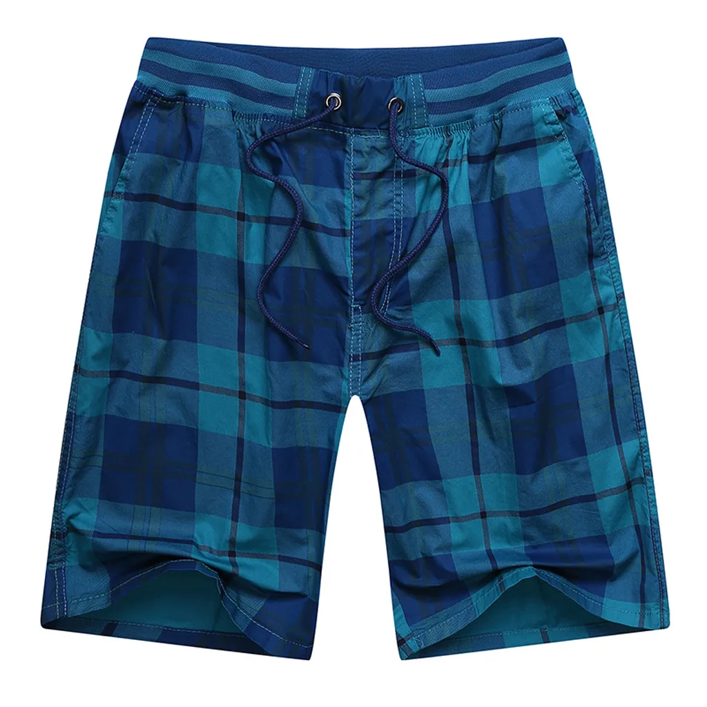 

New Swimwear Men Shorts Swimming Trunks Men 2018 Loose Quick Dry Mens Swim Shorts Mens Swim Trunks Shorts Elstic Waist Mid Plaid
