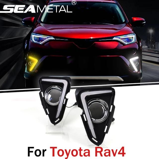 For Toyota RAV4 2016 2017 Car LED DRL Daytime Running Lights Turning