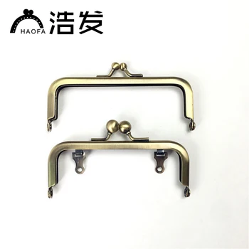 

HAOFA 10pcs Purse Frame Metal Bronze Smooth Bag Frame DIY Purse Handbag Handle Coins Bags Clasp Lock Frame Accessories for Bags