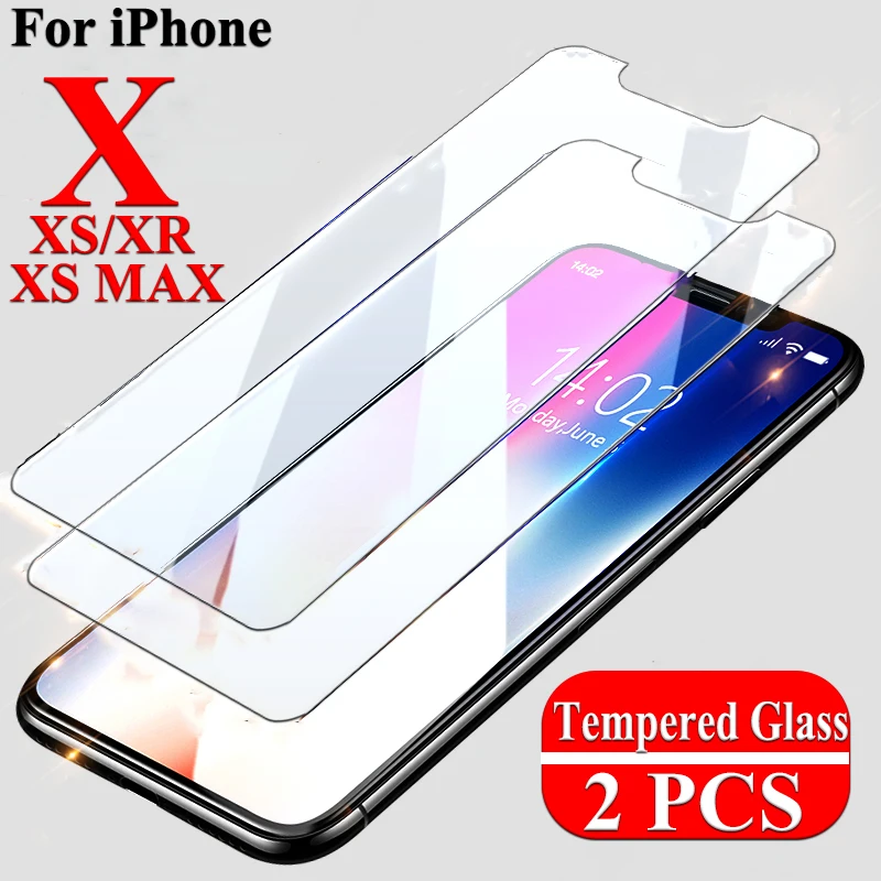 2 шт. пленка для iPhone 12 Pro XS MAX XR X 8 7 6 6S Plus 5S 4S Защитная экрана из закаленного стекла 11