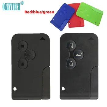

OkeyTech 3 Button Smart Card Shell With Insert Blade Card Case Fob For Renault Clio Logan Megane 2 3 Koleos Scenic Card Keys
