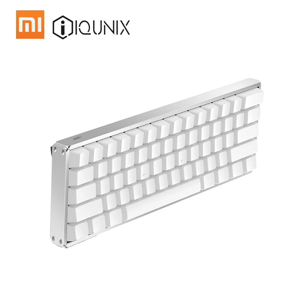 Xiaomi iQunix механическая клавиатура F60 BT с двумя режимами 61 клавиша PBT клавиша type-C клавиатура для настольного ноутбука красный переключатель - Цвет: Silver