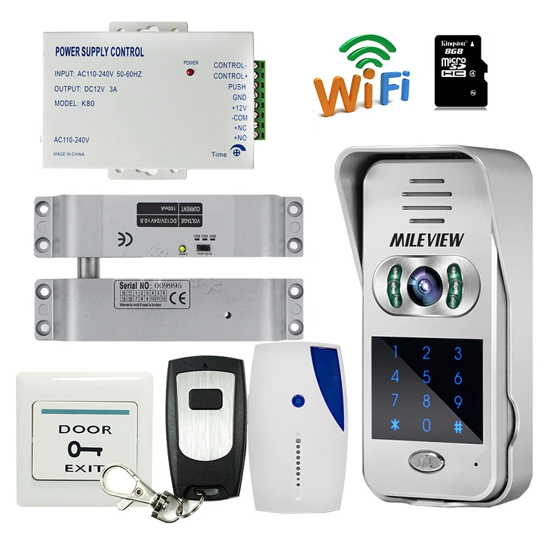 Free Shipping Code Keypad Unlock Wireless Wifi Ip Doorbell Video Intercom For Android Phone Electric Drop Bolt Door Lock 8g Video Intercom Doorbell Videoip Doorbell Aliexpress
