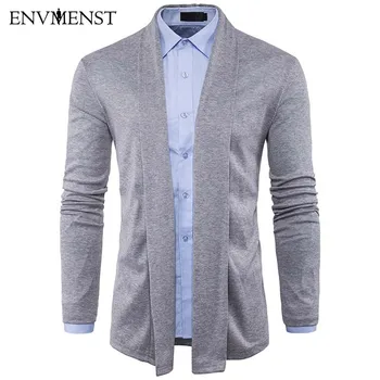 

Envmenst New Style Autumn Men's Solid Color Cardigan Sweaters Fashion Cardigan Men Sweaters Leisure Knitwear