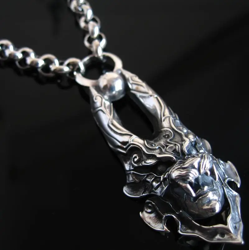 BOCAI-Pendentif Loup-Garou en Argent Pur 925 pour Homme, Style
