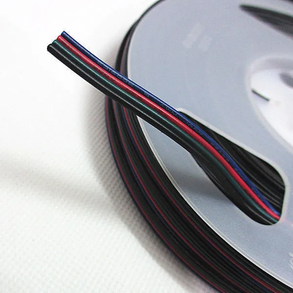 Free-Shipping-RGB-white-or-black-4Pin-Extension-Wire-Cable-Connector-For-ws2801-3528-5050-LPD8806