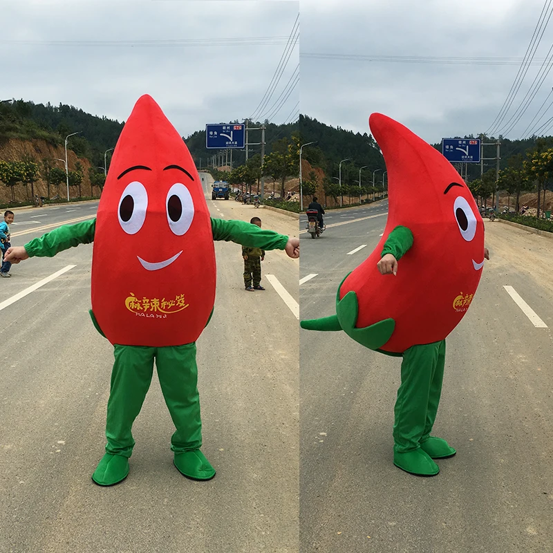 Vegetables Theme Anime Cosplay Costumes Red Pepper Mascot Costume Halloween Carnival Fancy Dress Walking Clothes Adult Size |