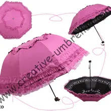 Арочные Зонты принцессы, солнцезащитный крем, UPF> 50+, ladies'parasol, 8 k ребра, черное серебряное покрытие, карманный зонтик, УФ-защита, шнуровка