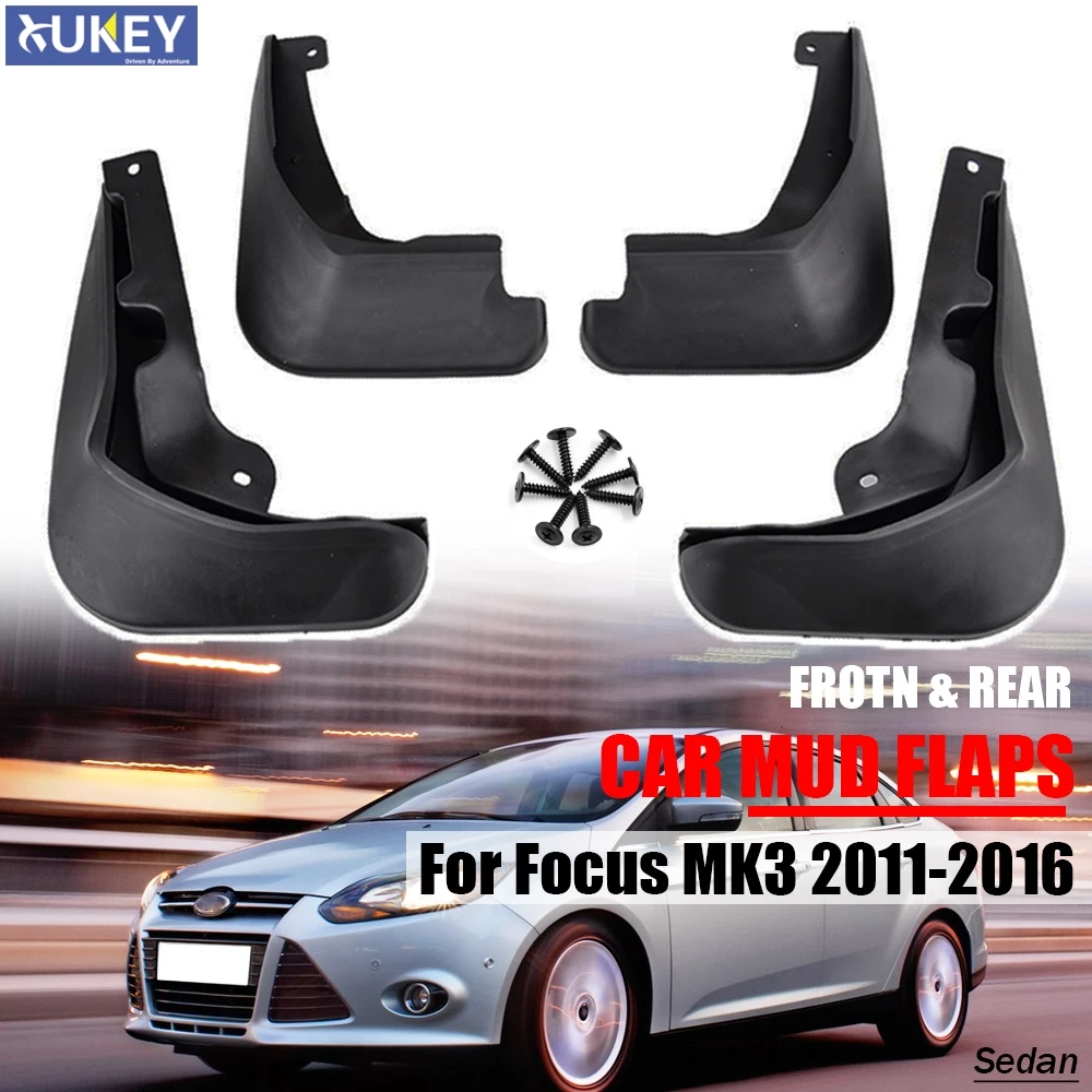 

For Ford Focus 3 MK3 4Dr Sedan 2011 - 2016 Set Mud Flaps Front Rear MudFlaps Splash Guards Mudguards Fender 2015 2014 2013 2012