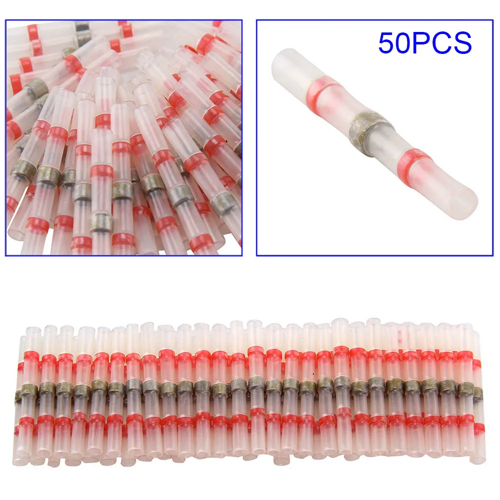 

50 Pcs Soldering connector with Shrink Tube Electrical Wire Splice Insulated Welding Terminals 0.5-1.0 mm--M25
