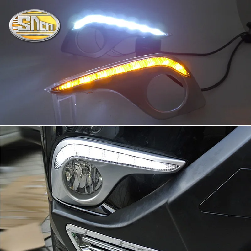 

For Toyota Highlander 2012 2013 2014,Yellow Turning Singal Relay Waterproof ABS 12V Car DRL LED Daytime Running Light SNCN