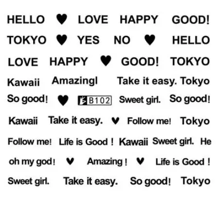 

Nail Sticker Water Decals Love Good YES English Nails Slider Art design Decoration Tattoo Manicure Foil Adhesive Wraps Pegatinas