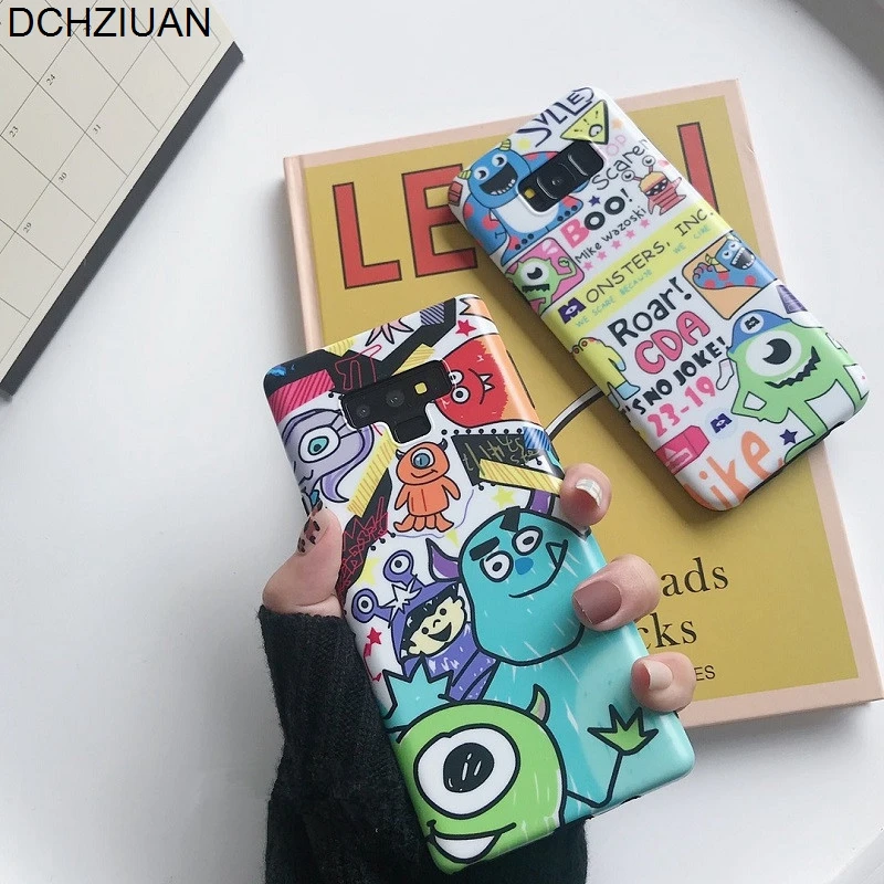

DCHZIUAN Mike Sulley Phone Case For Samsung Galaxy S9 S8 Plus NOTE 8 9 Case Cute Cartoon Back Cover For Samsung S9 Plus Case