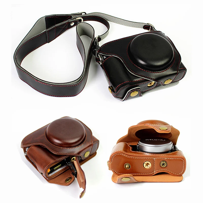 

Portable PU leather Case Digital Camera bag for Fujifilm X70 cover with shoulder strap Battery Bottom Opening