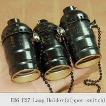 UL Винтаж Edison лампа держатель E27 Алюминий оболочки лампы розетка выключатель с цепочкой Ретро винт лампы подвесные лампы светодиодные лампы 10 шт