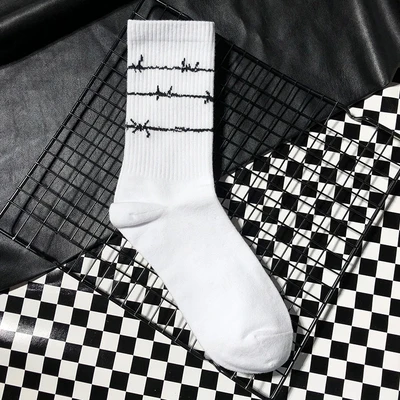 Дизайн, мужские и женские носки с колючей проволокой, модные уличные носки в стиле хип-хоп, крутые уникальные носки