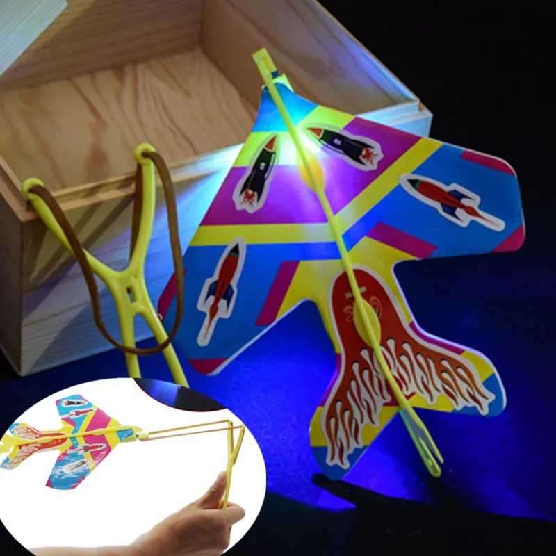 

DIY Flash Ejection Cyclotron Light Plane Slingshot Aircraft For Kids Gift Toys Children toys for boys girls
