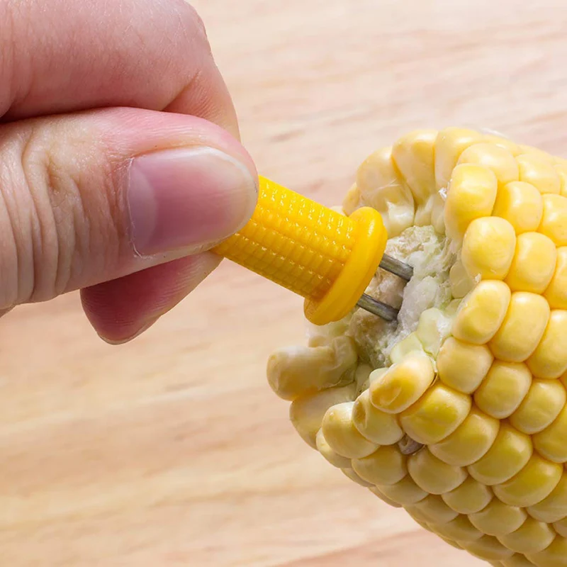Details about   Yellow Corn On The COB Holder BBQ Prongs Skewers P Fork Ba L0Z1 