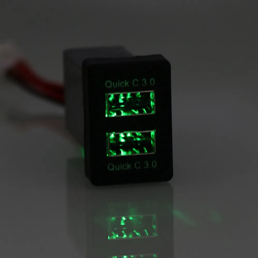 Быстрое Автомобильное зарядное устройство с двумя USB разъемами QC3.0 быстрое для