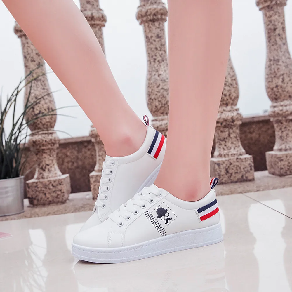 

shoes woman sport outdoor Breathable Ladies Shoes Fashion Beard Striped Sneakers Flat Casual White zapatillas mujer deportiva#g7