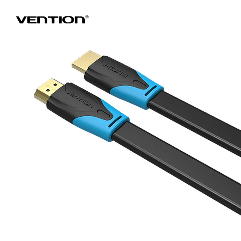 Vention hdmi-hdmi кабель Плоский HDMI2.0 кабель папа-папа 4 к* 2 к 18 Гбит/с поддерживает Ethernet, 3D, 4 к видео для HDTV PS3/4 1m2m3m10m - Цвет: Black flat