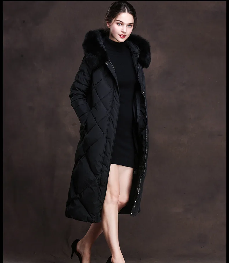 Women Winter Duck Down Jackets Hooded Big Fox Fur Collar Long Coats Dded Down Overknee Jacket Women Winter 2018 AS054 (17)