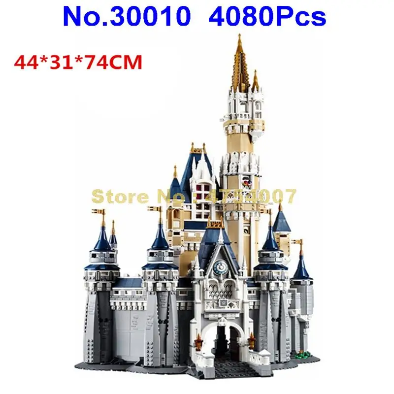

30010 4080pcs creator cinderella princess castle city lele building block 71040 Toy