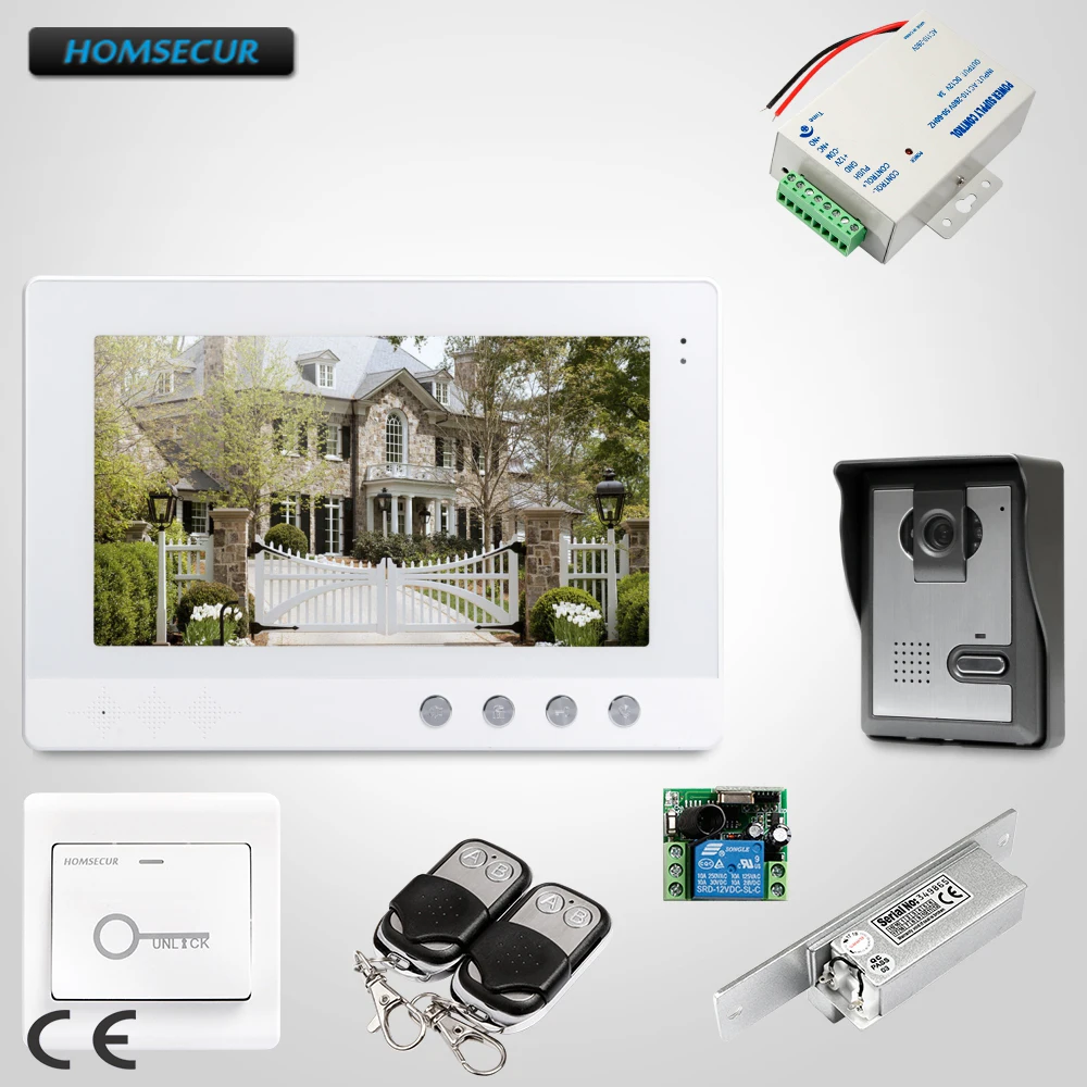 

HOMSECUR 10.1" Wired Video Door Entry Call System with IR Night Vision for Home Security XC005+XM101-W