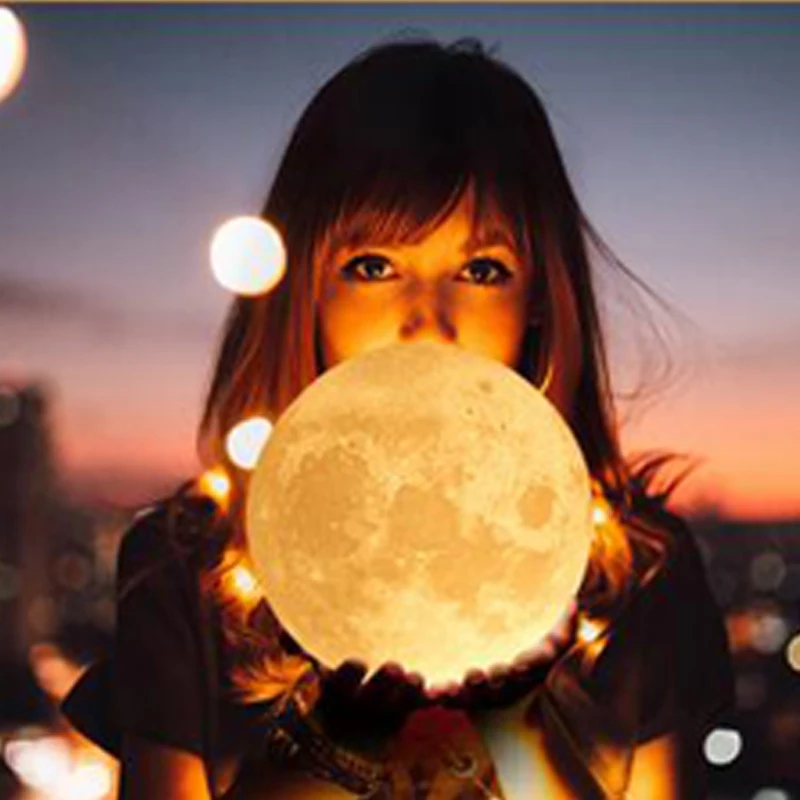 Led Night Light Rechargeable 3D Print Moon Lamp Battery Powered Night Light Led Color Change Night Lamp Creative Gifts (15)