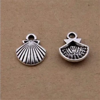 

NCRHGL Antique silver metal alloy seashell charms for jewelry making diy necklace bracelet earrings pendants 50pcs wholesale