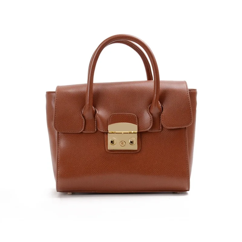 

Women's Retro Top Handle Tote Bag Cow Leather Handbag Purse Lady Work Bag 2018 New