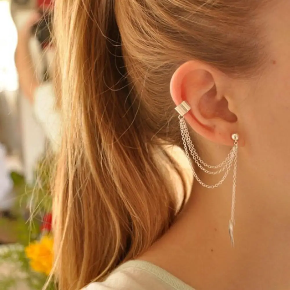 New Gold or Silver Plated Ear Womens Dangle Drop Heart Earrings Girls Pierced