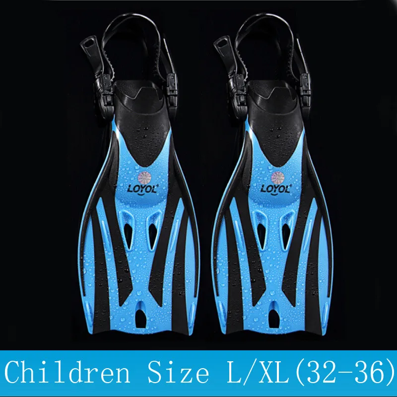 Детские плавники для плавания, регулируемая обувь в виде лягушки для дайвинга, силиконовая профессиональная командная тренировочная обувь для подводного плавания, Длинные Детские ласты для дайвинга - Цвет: Blue Size LXL(32-36)