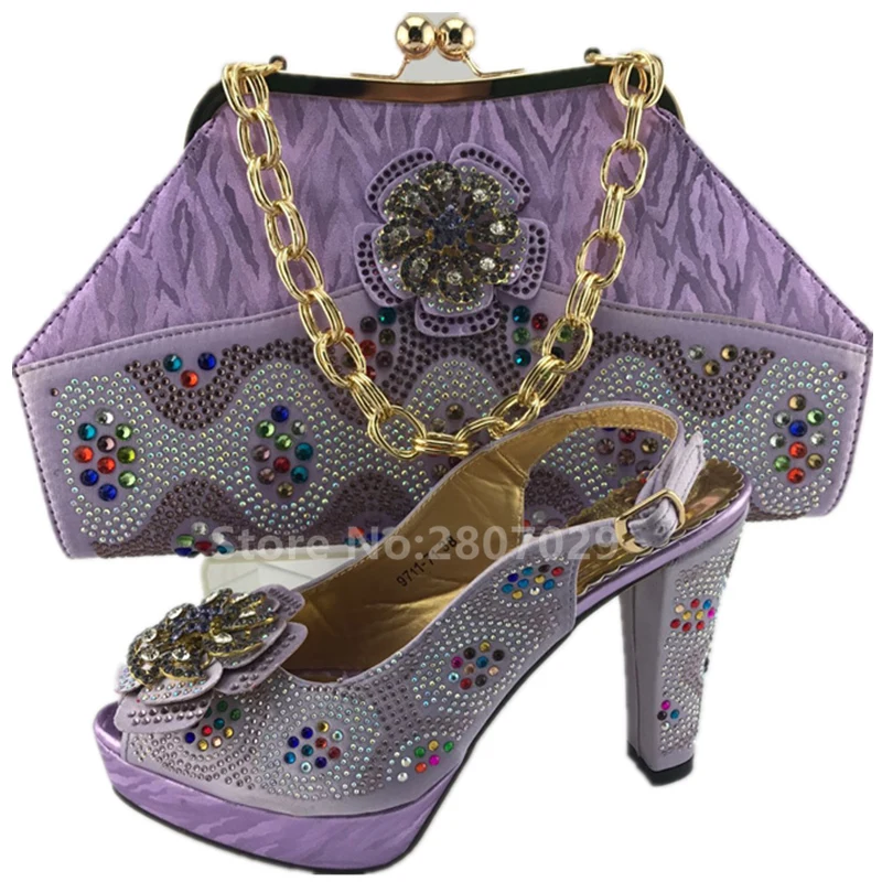 Buy LILAC Matching Shoes and Bag Set Decorated with