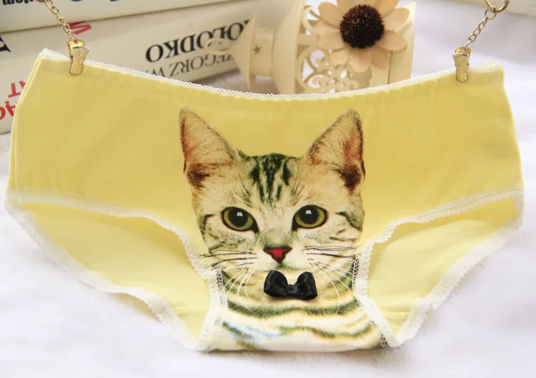waist cat print 3d design seamless panties for women waist cat print 3d design seamless panties for women