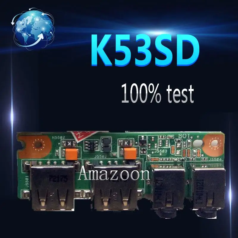 Amazoon, для ASUS K53 K53S K53SD K53SV K53SJ звуковая плата с подключением по USB 69N0KBB10F01-01 60-N3EIO1000-F01 100% тестирование Быстрая доставка