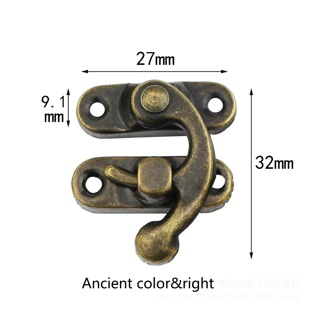 

10PCS Small Metal Lock Decorative Hasps Hook Gift Antique Wooden Jewelry Box