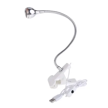 

USB Flexible 3 LED Light Desk Lamp with Clip for Laptop PC Computer White Color High Quality