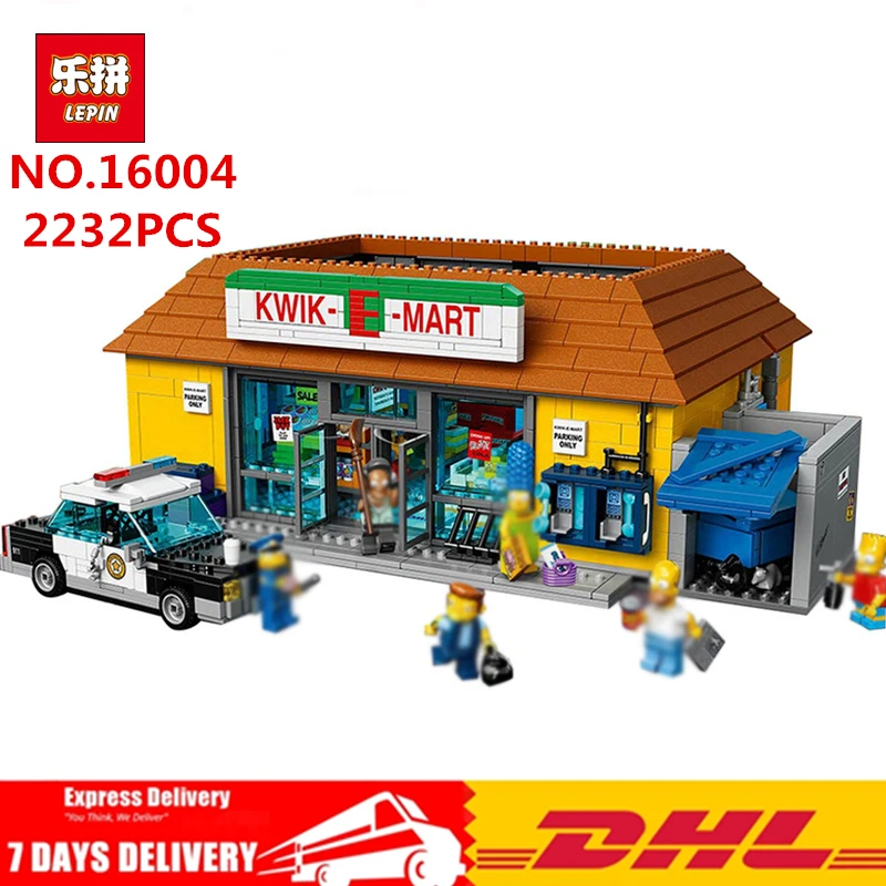 H&ampHXY в наличии король 83004 83005 Симпсоны Барт Гомер Kwik-E-Mart Модель Строительный блок