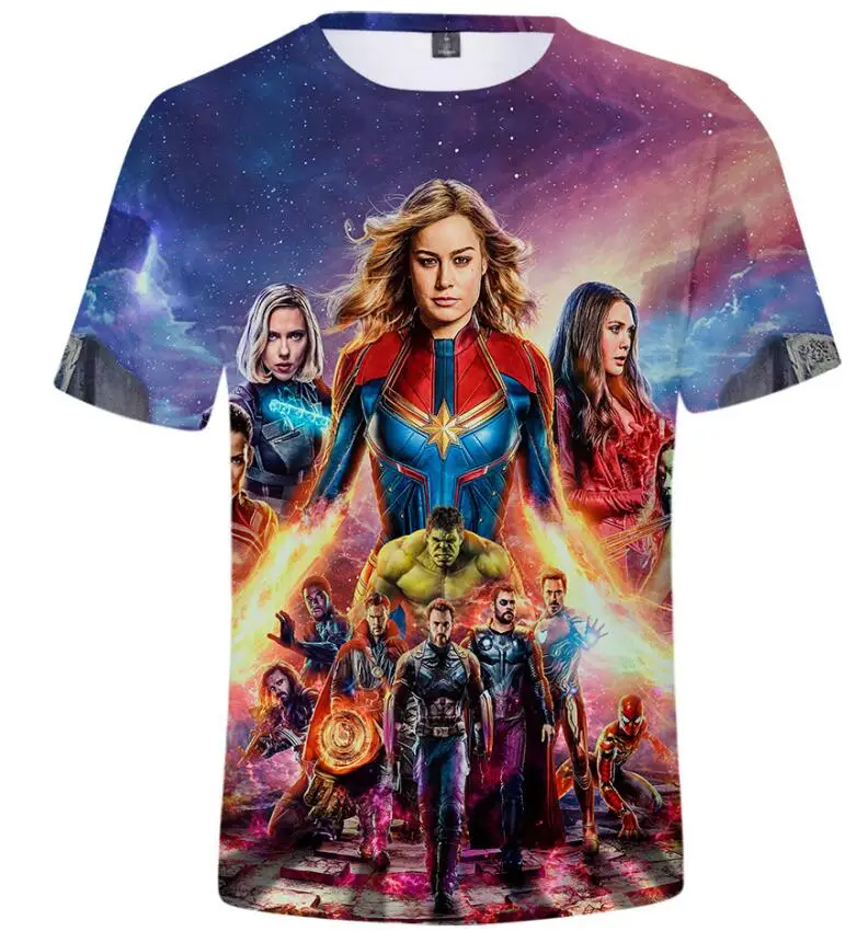 

Kids Avengers blouse 4 Final Battle T-Shirt Boy Girl Superhero Tops Tees Quantum Battle Suits Kids Short Sleeve iron Man Clothes