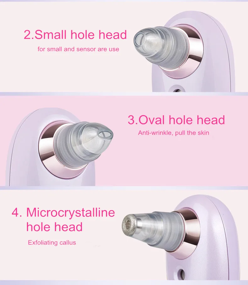 Микрокристаллический 4 головки всасывающий очиститель пор для лица средство для удаления прыщей и угрей с функцией парового распыления очищения лица