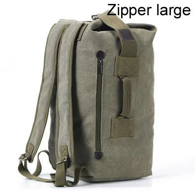 Travel backpack canvas mochila masculina bag fashion sac a dos homme High capacity mochilas Leisure bags motion bagpack Unisex - Цвет: Large Zipper Green
