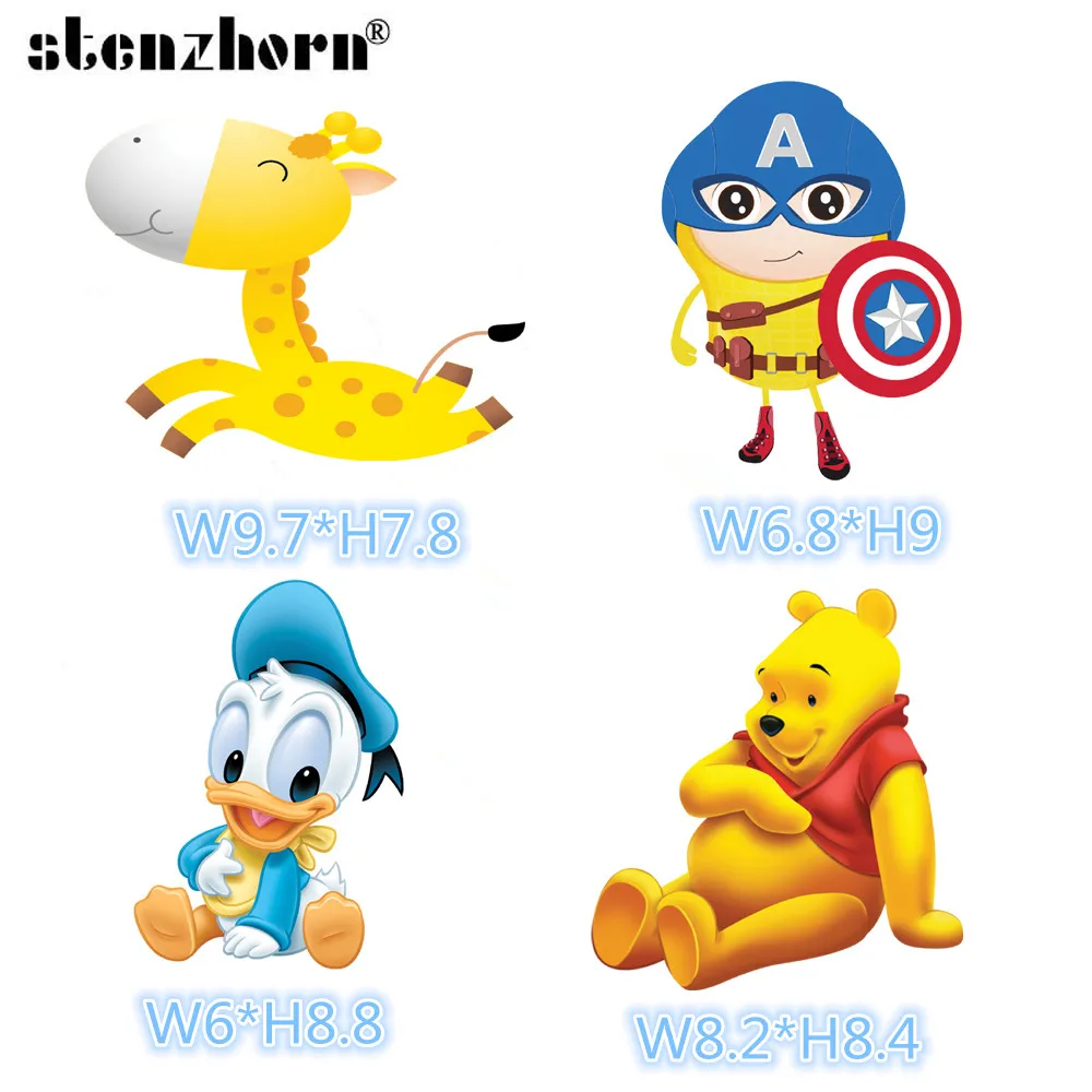 

Animal Cartoon Giraffe Duck Bear Iron On Patches For Clothing Heat Transfers For Kids Child clothes Diy Ironing Stickers