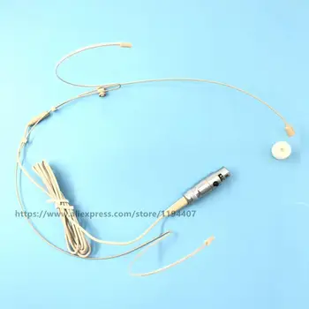

10pcs/lot Beige Single Earhook Headset Microphone for Shure Wireless-TA4F 4pin mini XLR Metal Connector