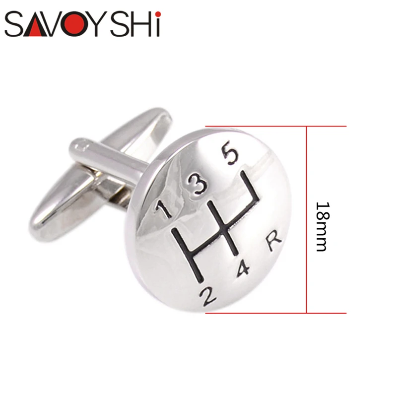 SAVOYSHI 1 пара мужские винтажные запонки круглый серебряного цвета металлическая