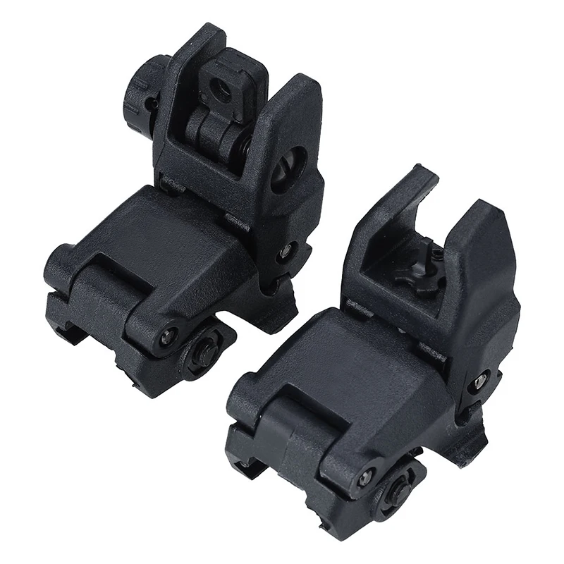 

20MM Rail Flip Backup Sights Tactical Folding Front Rear Flip Backup Sights BUIS Set Hunting Accessories 2 Pcs/lot
