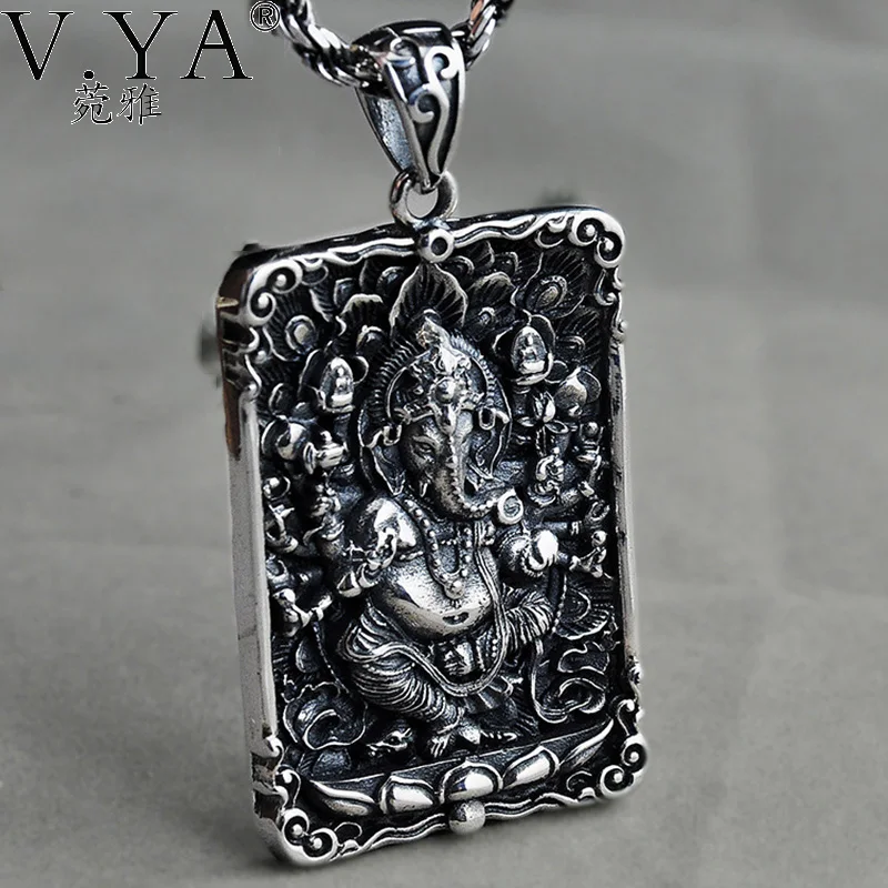 

S925 Solid Silver Elephant Pendant for Necklace Men Flat Jewelry 100% Real 925 Sterling Silver Pendant HYP34
